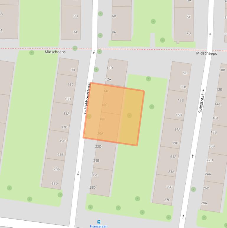 Kaart van postcodegebied 3028XJ.