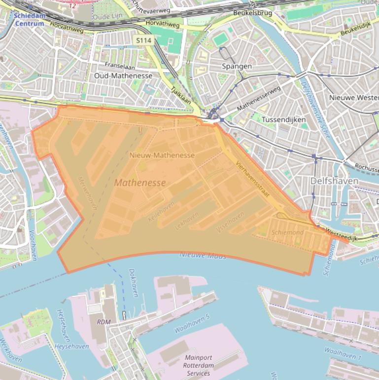 Kaart van postcodegebied 3029.