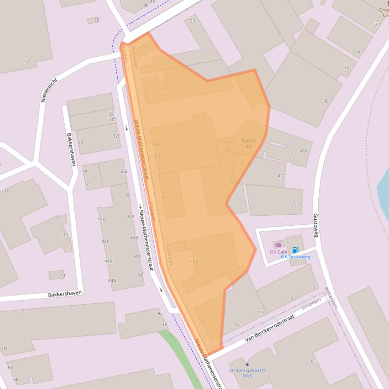 Kaart van postcodegebied 3029AV.