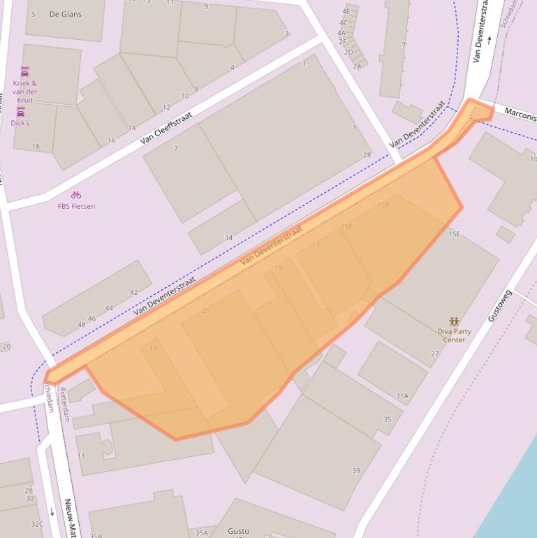 Kaart van postcodegebied 3029AW.