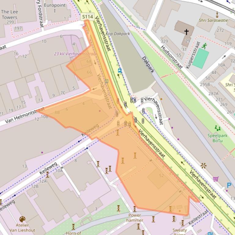 Kaart van postcodegebied 3029BG.