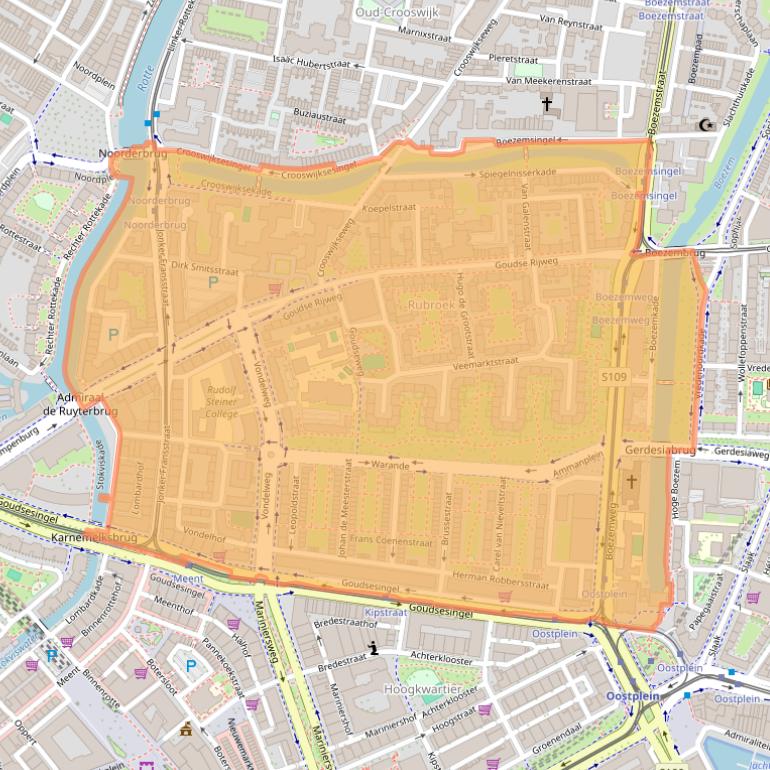 Kaart van postcodegebied 3031.