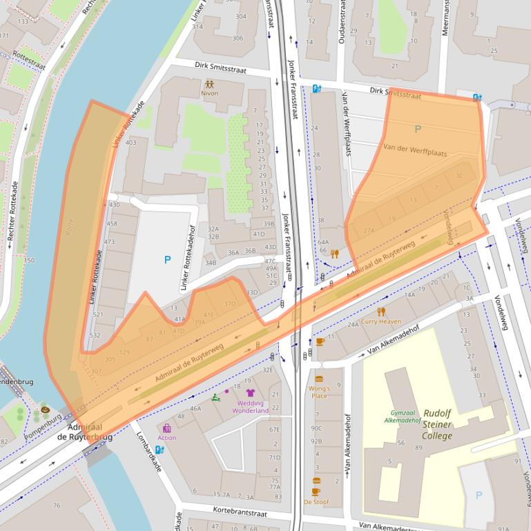Kaart van postcodegebied 3031AA.
