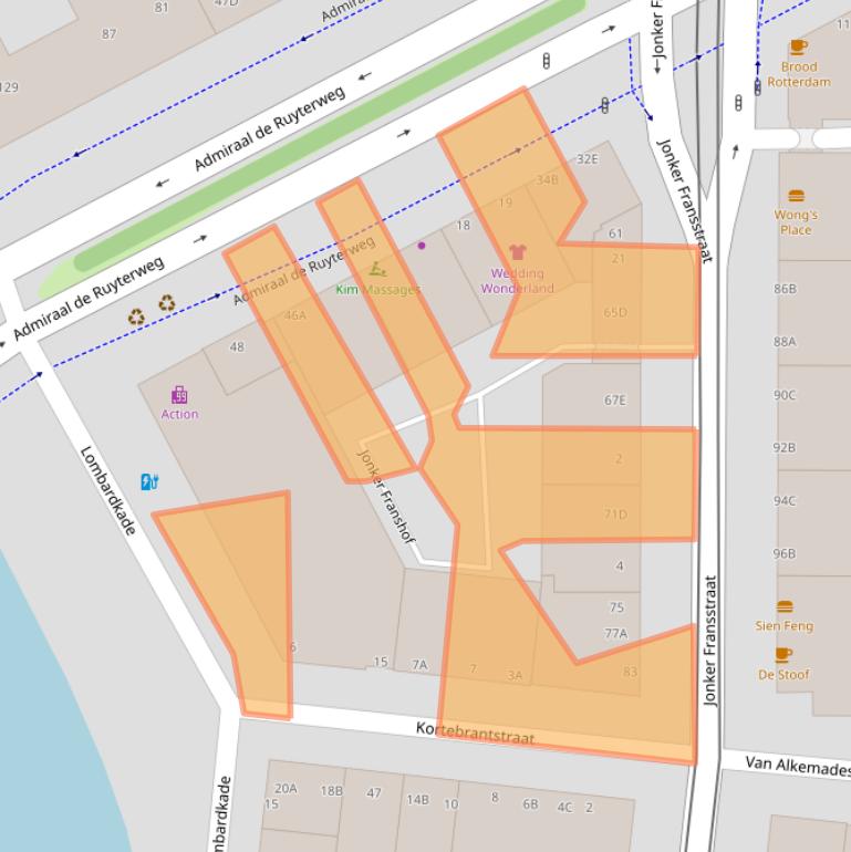 Kaart van postcodegebied 3031AJ.