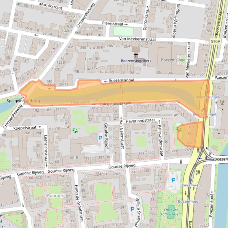 Kaart van postcodegebied 3031CA.