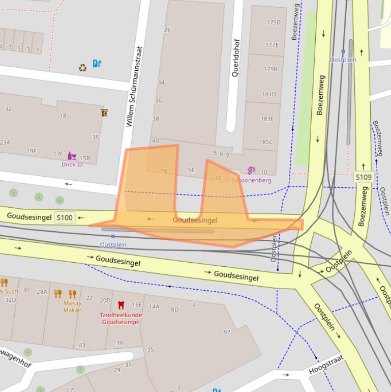 Kaart van postcodegebied 3031EA.