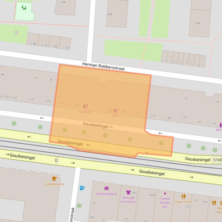Kaart van postcodegebied 3031EC.