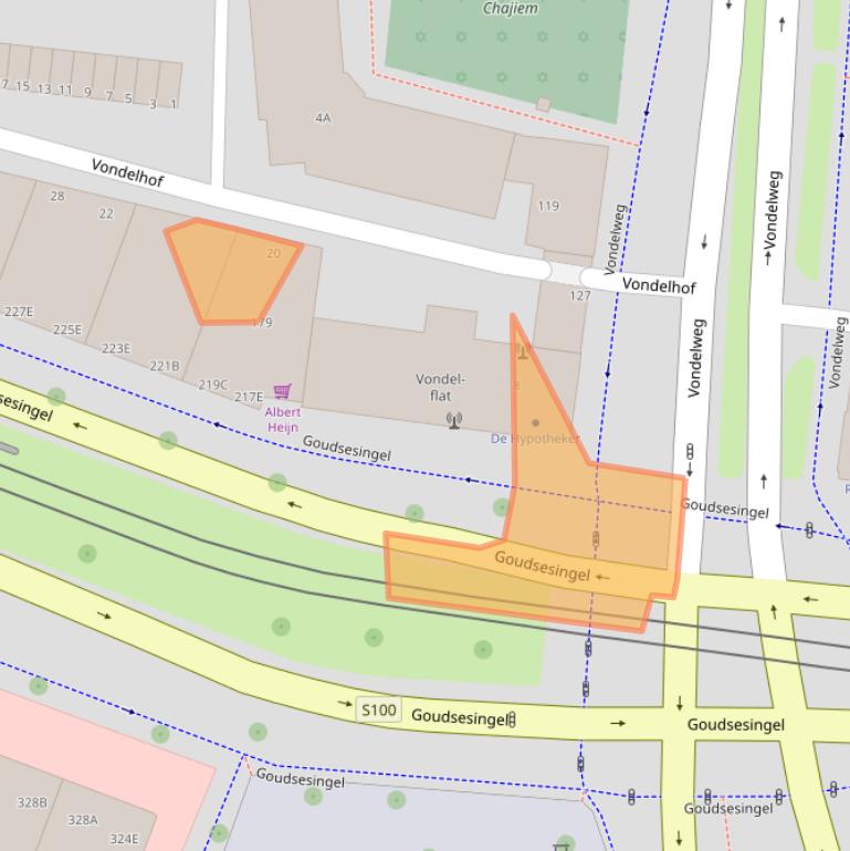 Kaart van postcodegebied 3031EG.