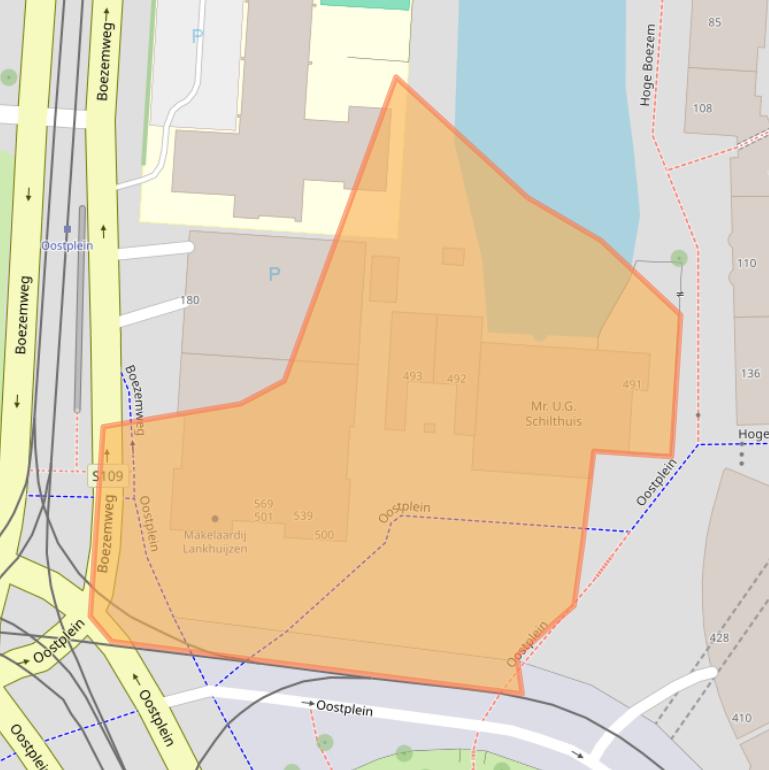 Kaart van postcodegebied 3031EP.