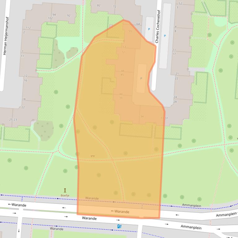 Kaart van postcodegebied 3031NE.