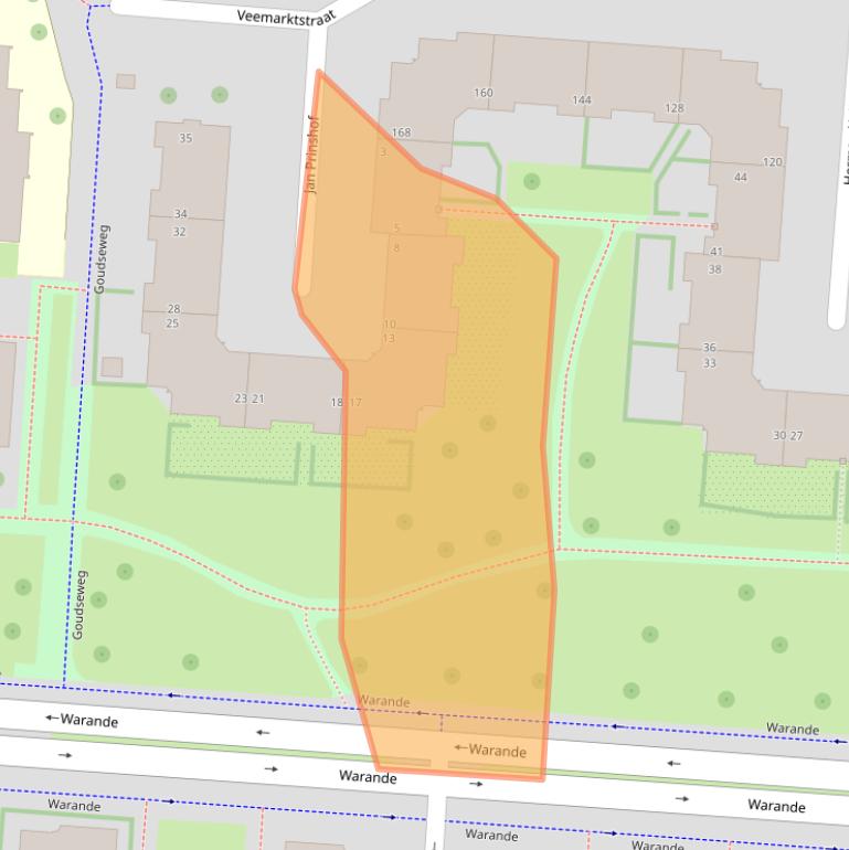 Kaart van postcodegebied 3031NJ.