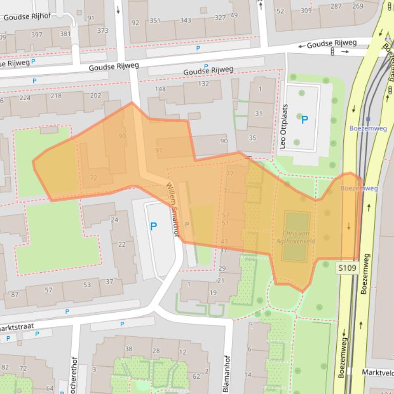 Kaart van postcodegebied 3031NM.