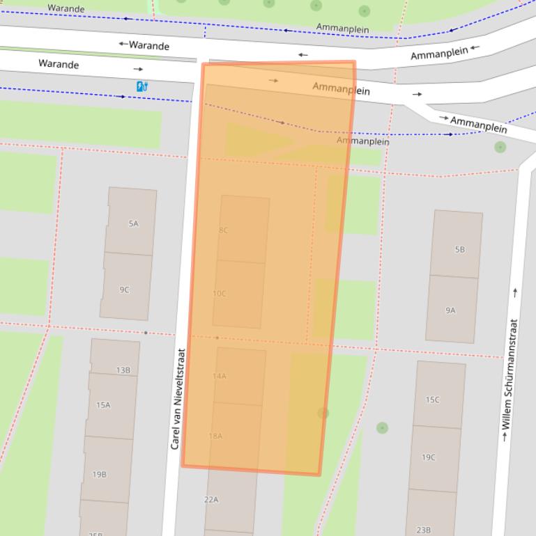 Kaart van postcodegebied 3031RC.