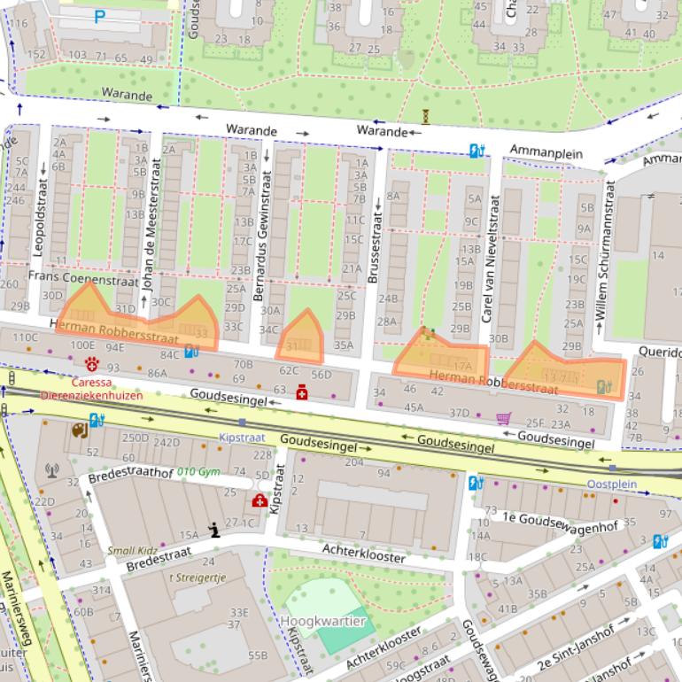 Kaart van postcodegebied 3031RE.