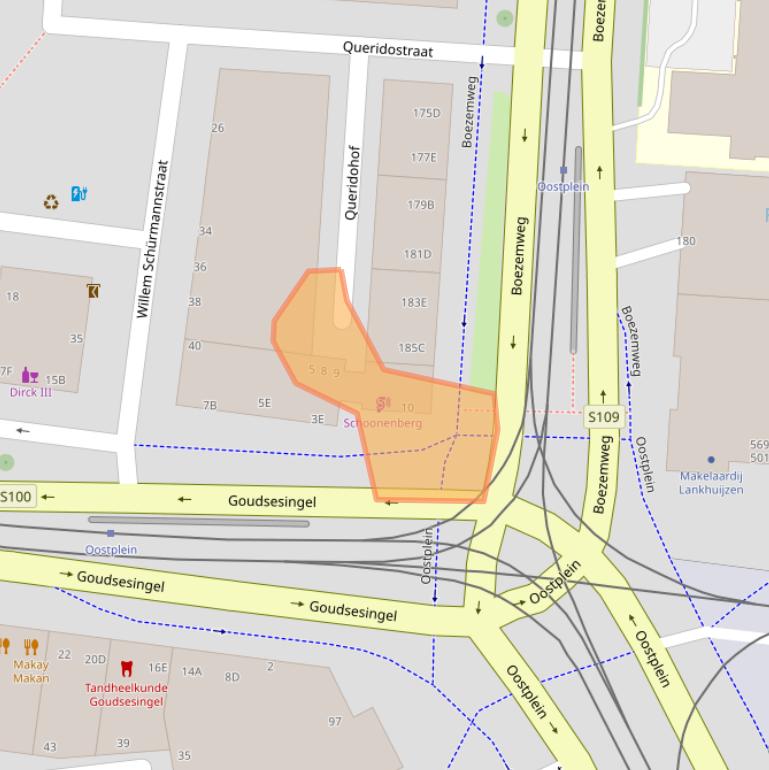 Kaart van postcodegebied 3031RR.