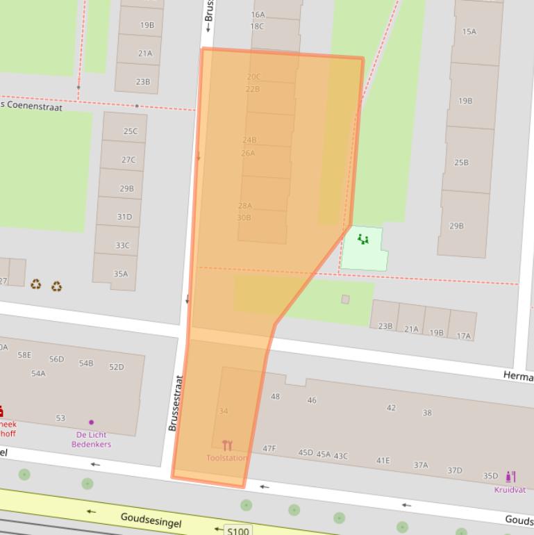 Kaart van postcodegebied 3031SL.