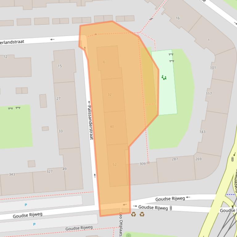 Kaart van postcodegebied 3031TR.