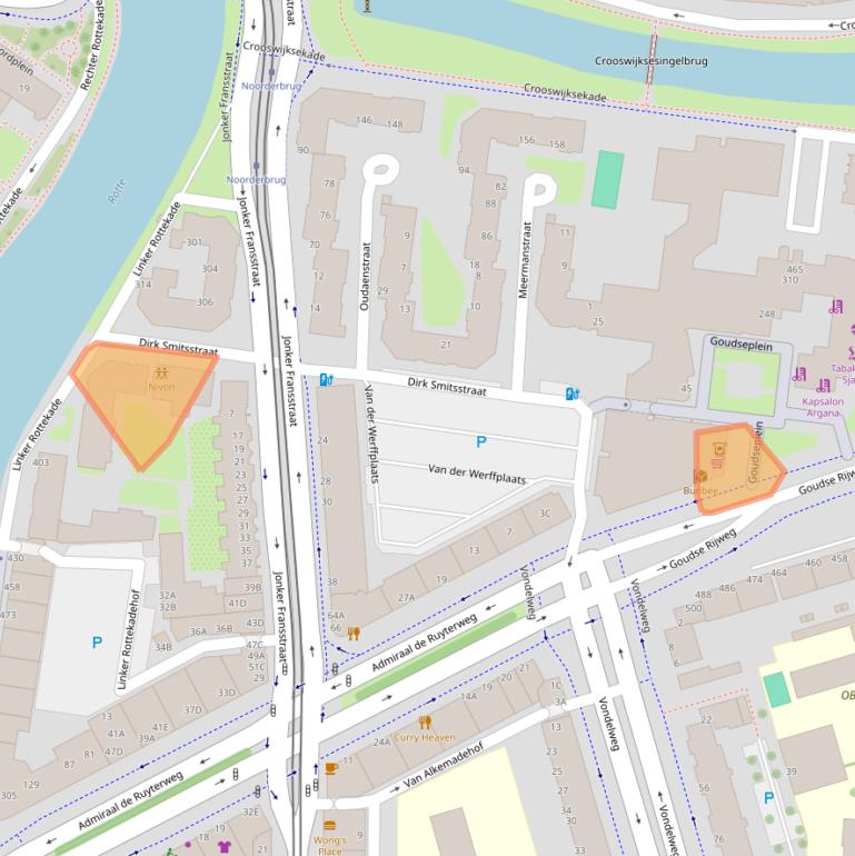 Kaart van postcodegebied 3031XE.