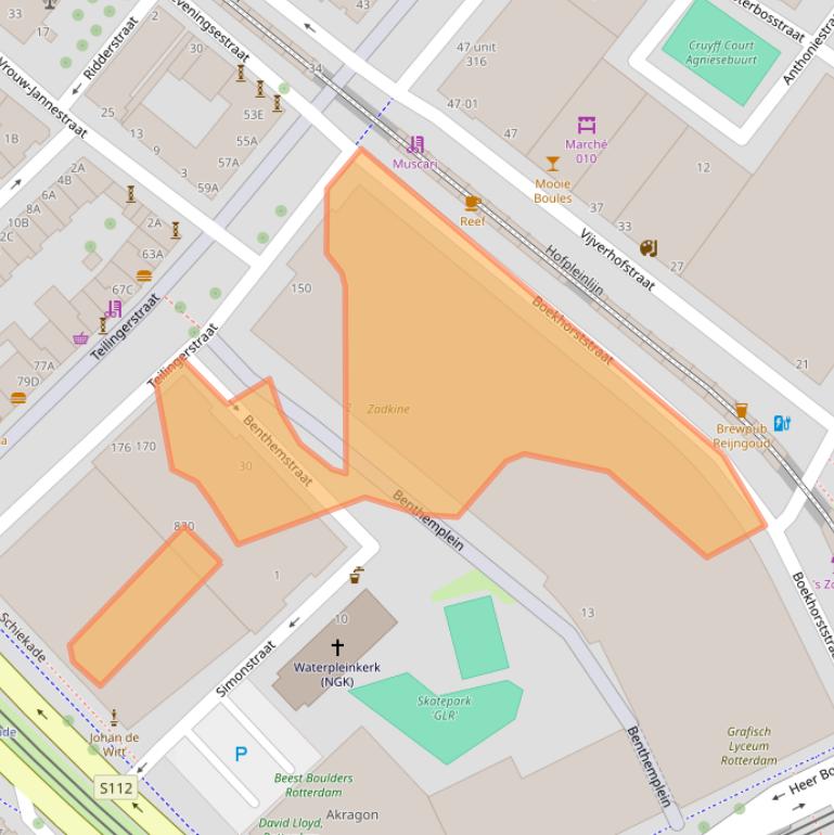 Kaart van postcodegebied 3032AA.