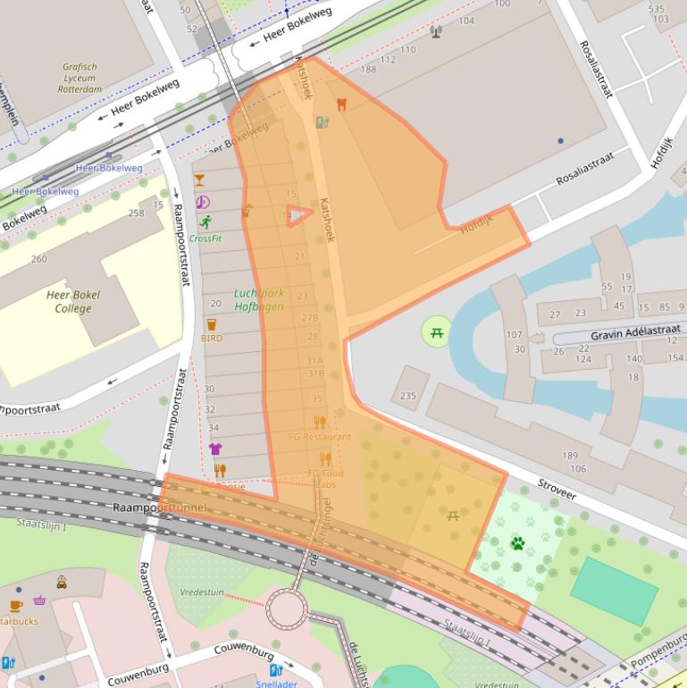 Kaart van postcodegebied 3032AE.