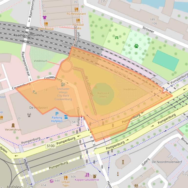 Kaart van postcodegebied 3032AG.
