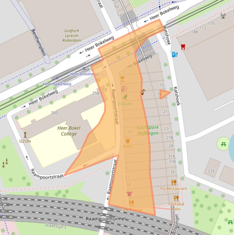 Kaart van postcodegebied 3032AH.