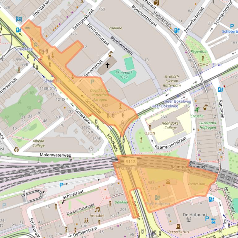 Kaart van postcodegebied 3032AL.