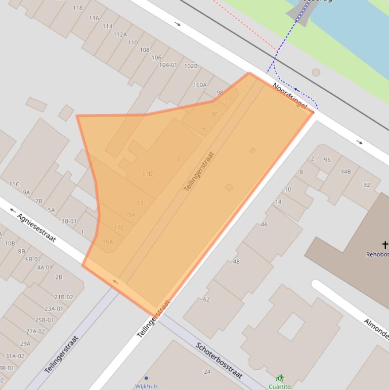 Kaart van postcodegebied 3032AN.