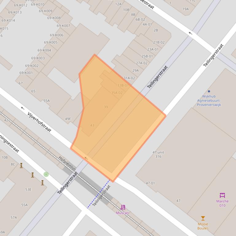 Kaart van postcodegebied 3032AR.