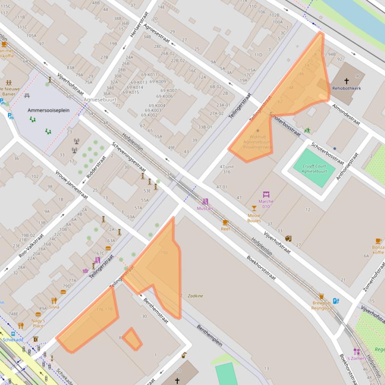 Kaart van postcodegebied 3032AW.