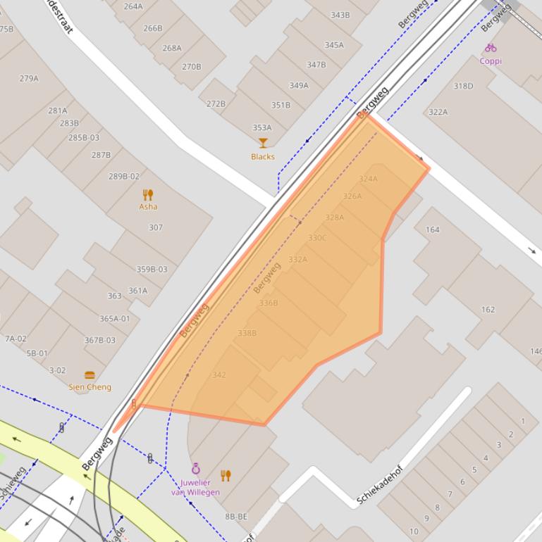 Kaart van postcodegebied 3032BC.