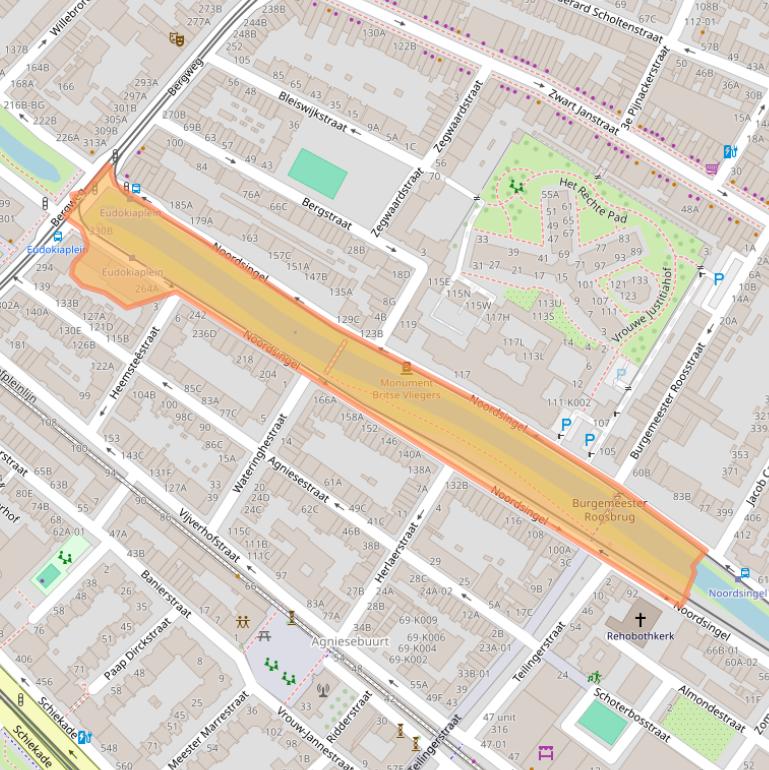 Kaart van postcodegebied 3032BN.