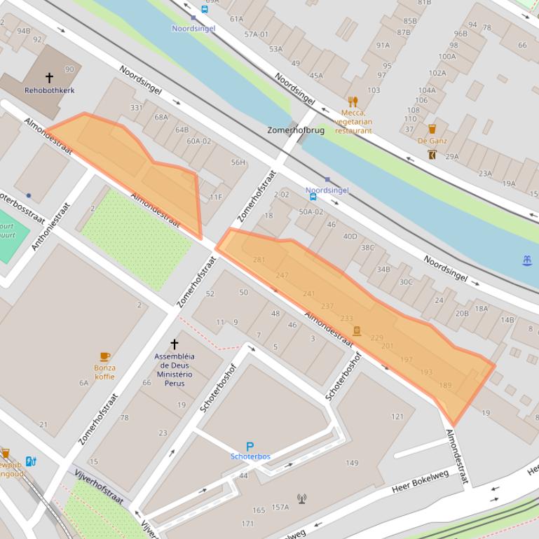 Kaart van postcodegebied 3032CD.