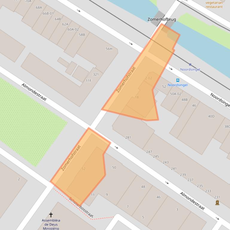 Kaart van postcodegebied 3032CL.