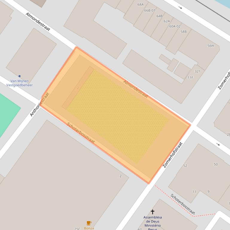 Kaart van postcodegebied 3032CP.