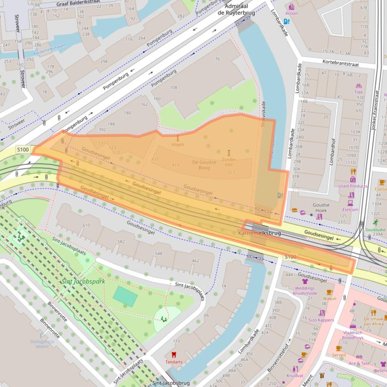 Kaart van postcodegebied 3032EN.