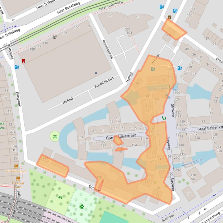 Kaart van postcodegebied 3032GB.