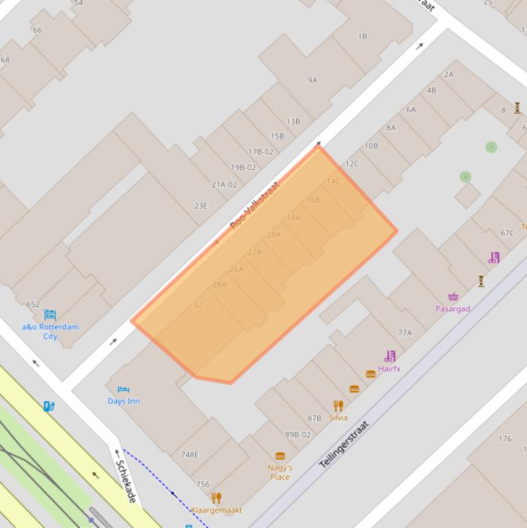 Kaart van postcodegebied 3032RE.