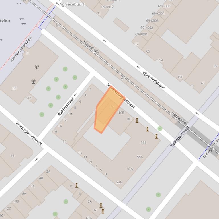 Kaart van postcodegebied 3032RH.