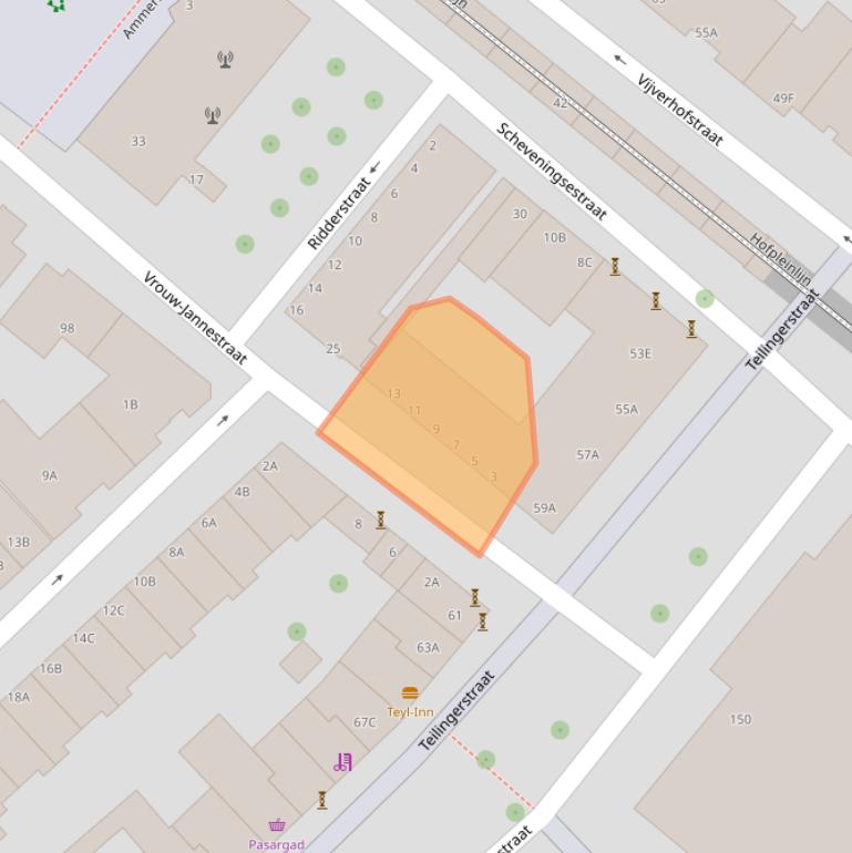 Kaart van postcodegebied 3032RK.