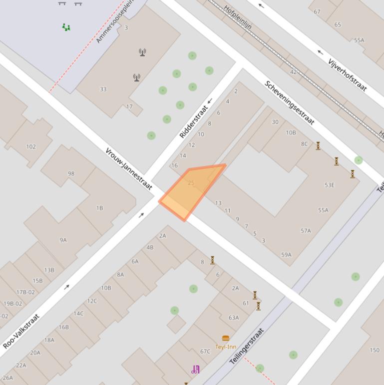 Kaart van postcodegebied 3032RL.