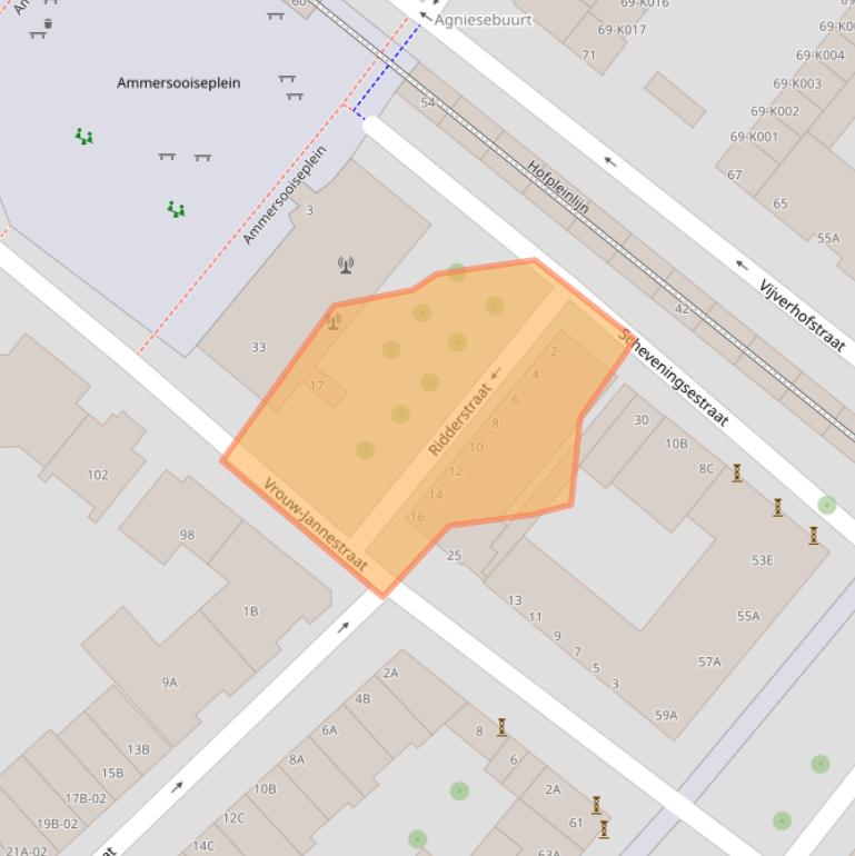 Kaart van postcodegebied 3032RR.