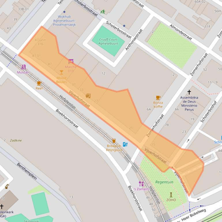 Kaart van postcodegebied 3032SB.