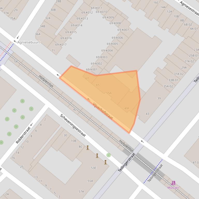 Kaart van postcodegebied 3032SC.