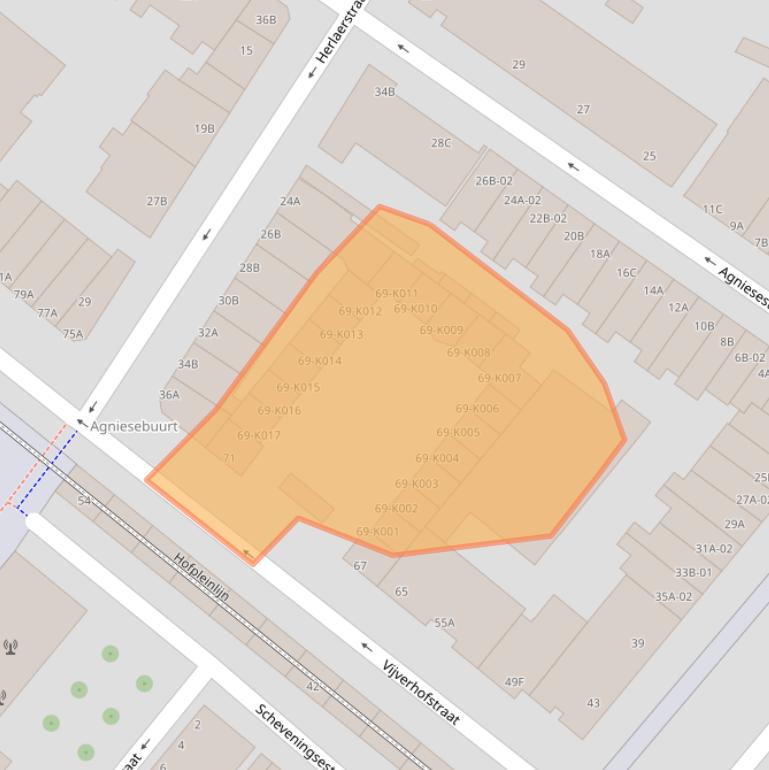 Kaart van postcodegebied 3032SE.