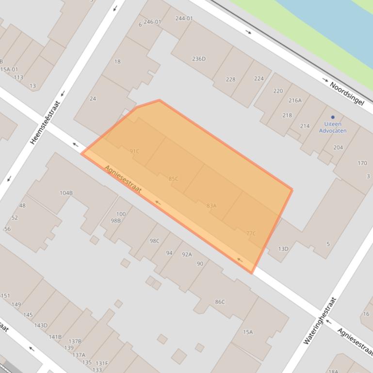 Kaart van postcodegebied 3032TE.