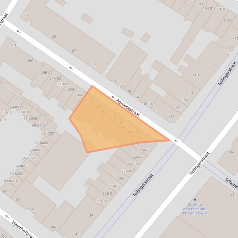 Kaart van postcodegebied 3032TK.