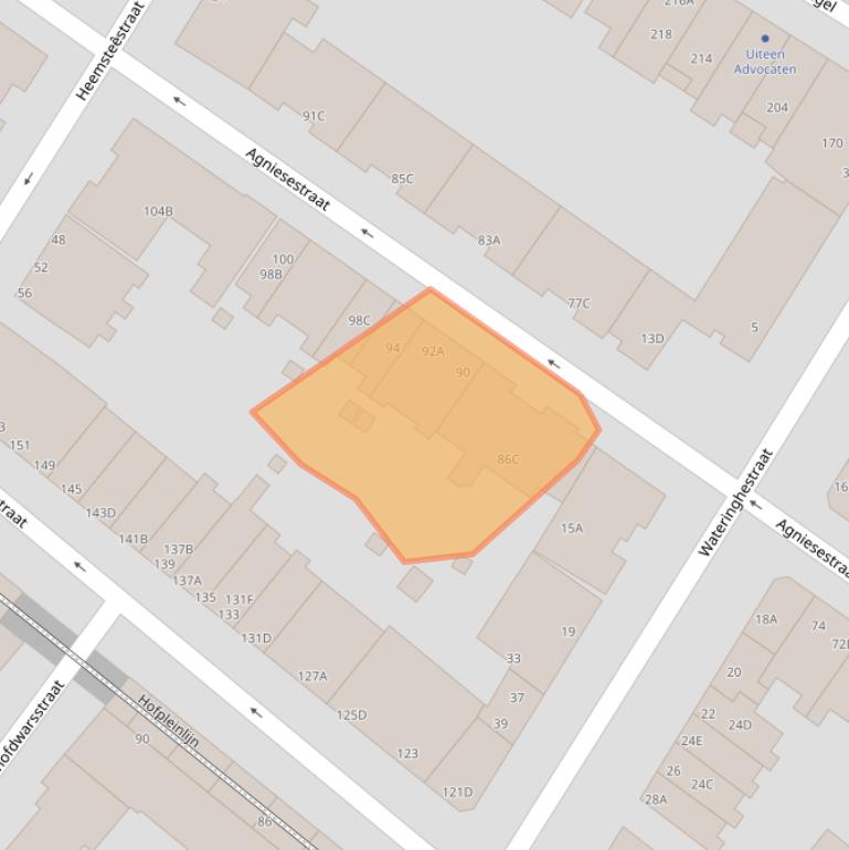 Kaart van postcodegebied 3032TP.