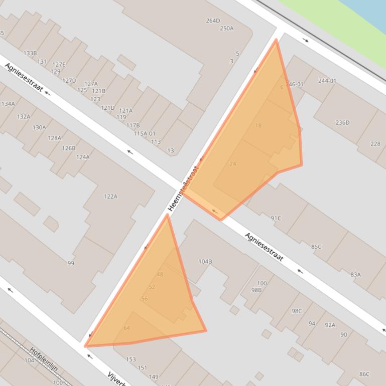 Kaart van postcodegebied 3032VB.