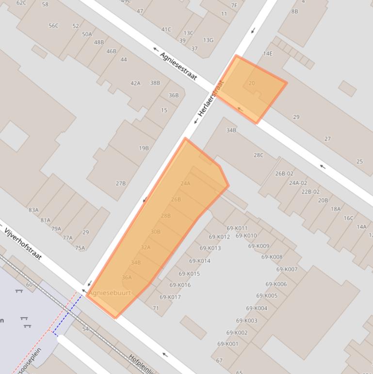 Kaart van postcodegebied 3032VG.